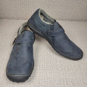 NEW JBU by Jambu Blakely Encore Blue Leather Faux Fur Women's 9 Shoes